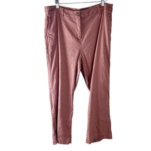 J. Jill Linen Stretch Pants Womens 16 Tall Dusty Rose Pink Straight Leg RN 97641